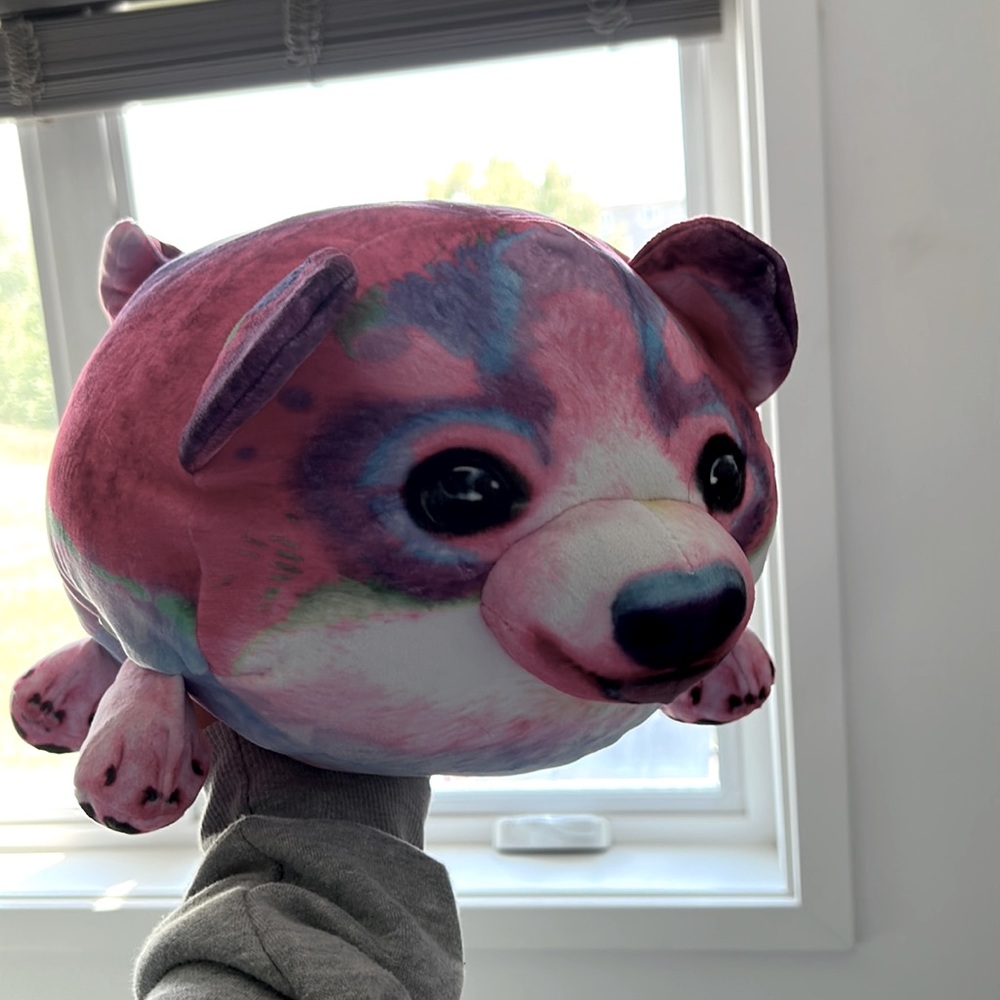 Cute vibrant colored dog pillow!🩷